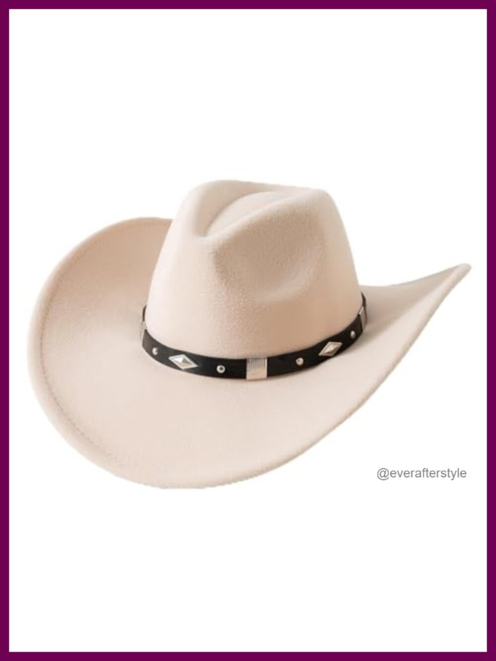 Felt Wide Brim Western Cowboy Cowgirl Hat with Belt Buckle